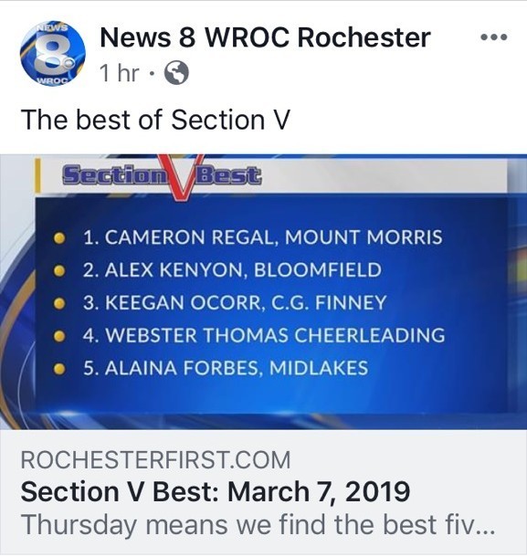 News 8 #1 Story - Cameron Regal, Section V!
