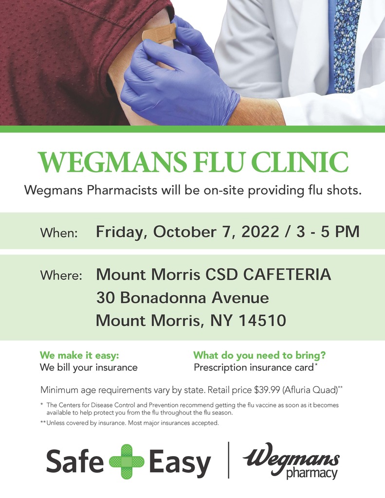 Wegmans Flu Clinic Flier